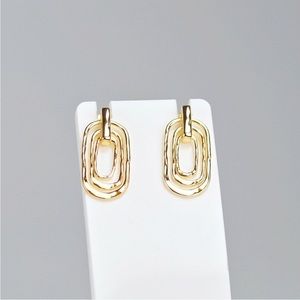Articulated 3 Oval Hammered Rings 18K Gold S925